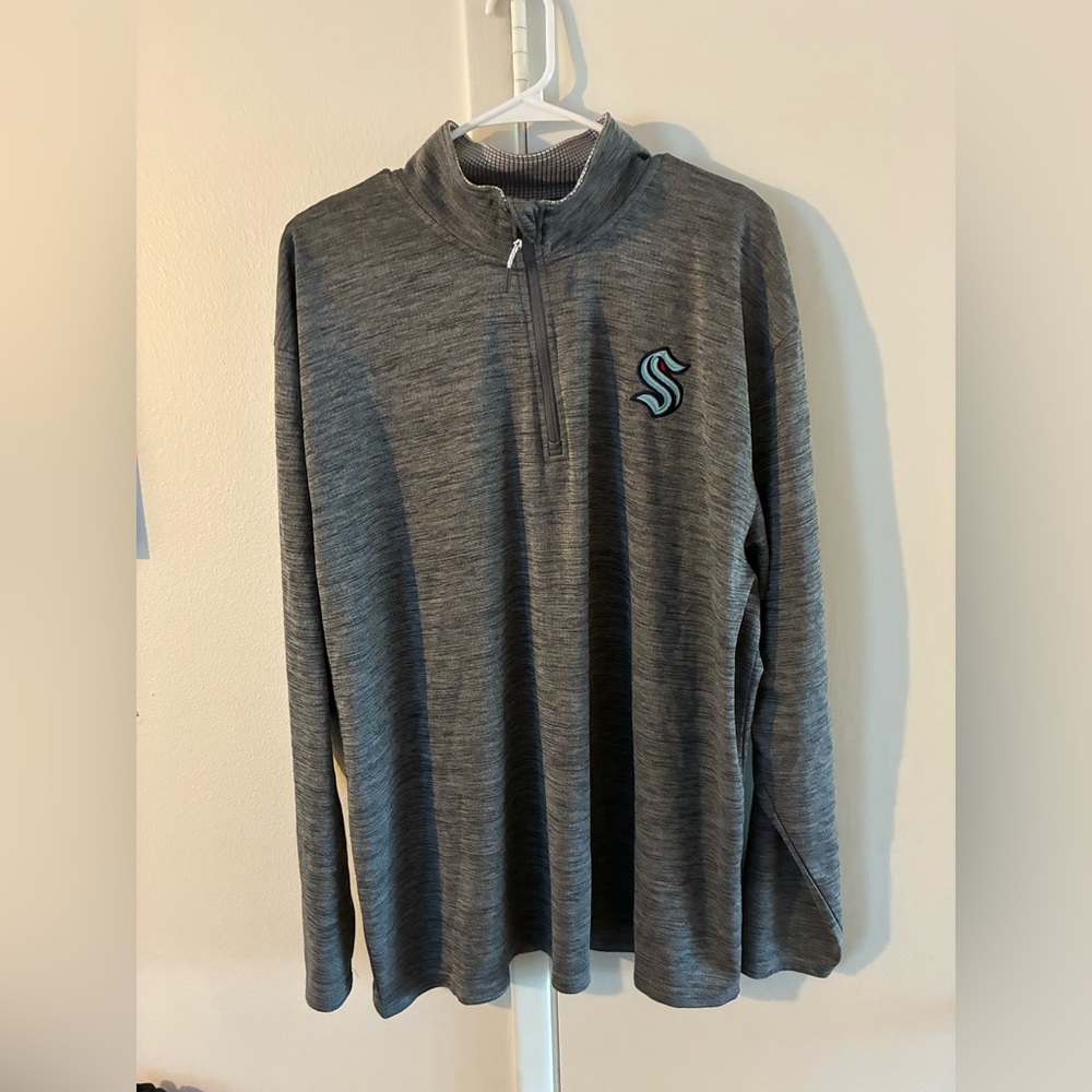 Gray Seattle Kraken Quarter-Zip Pullover
